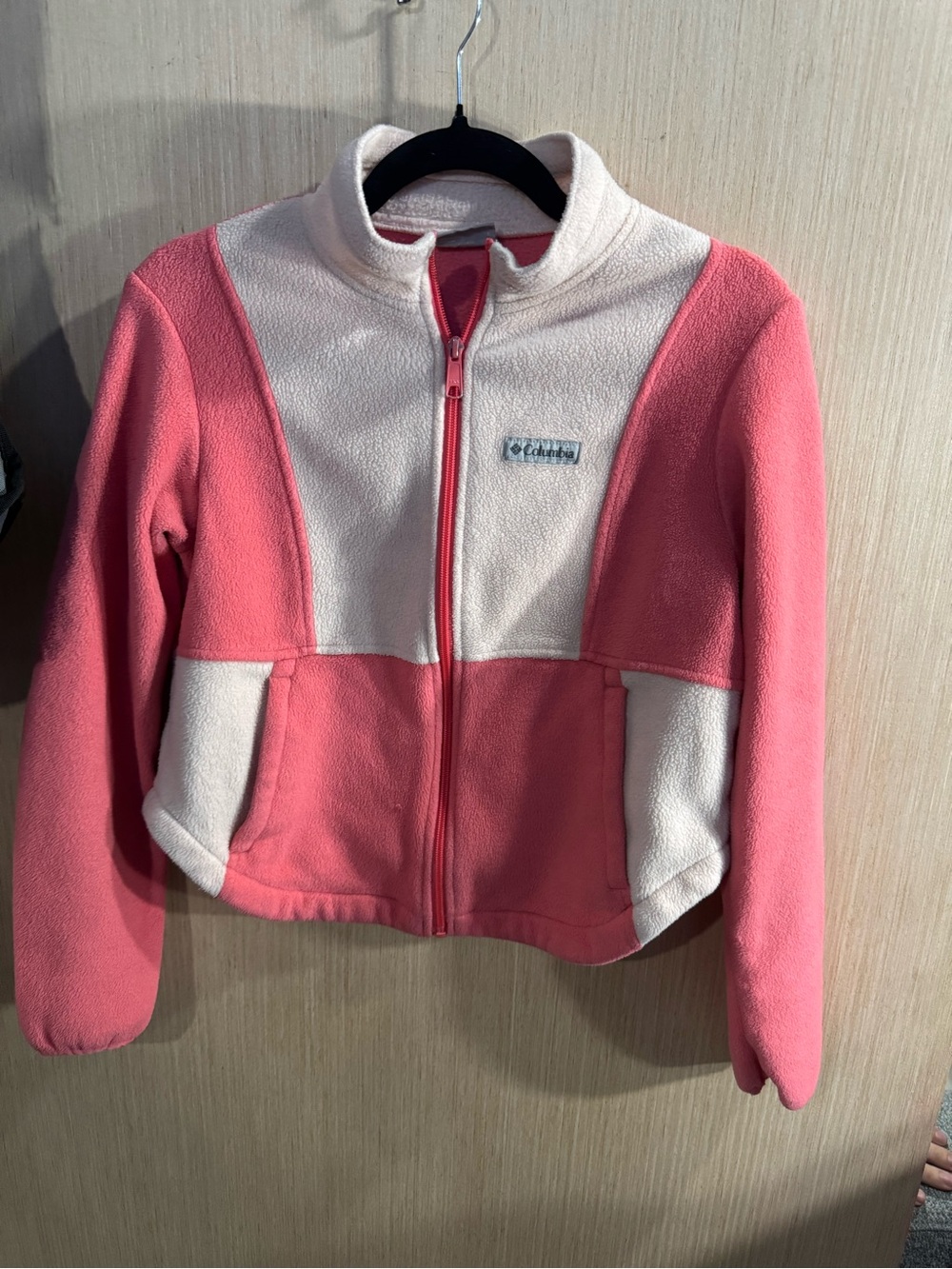 Columbia Girls' Pink & Light Pink Fleece Jacket Size Small